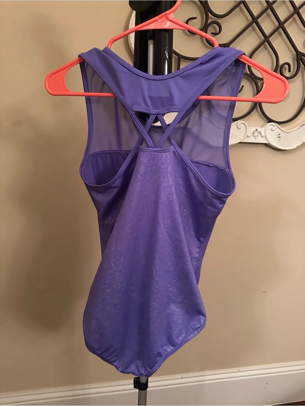 Cat & Jack Lavender Purple Mesh-Back Leotard